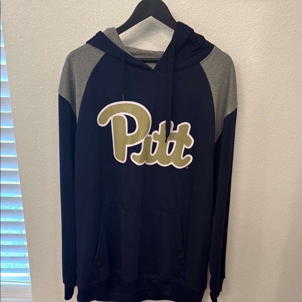 Pitt Men's Navy and Gray Hoodie